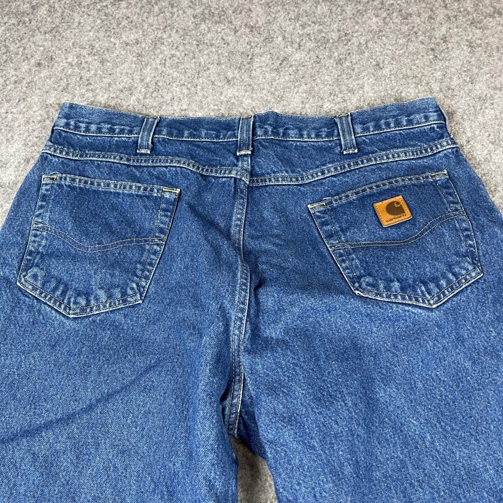 Carhartt Mens Relaxed Fit Straight Leg Blue Denim Jeans 38x30 Medium Wash 381-83 - Picture 4 of 12